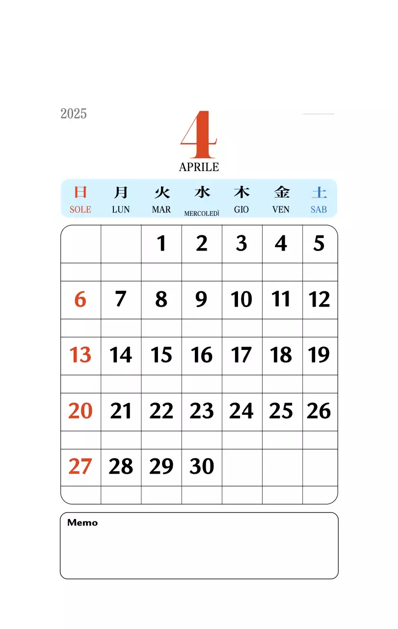Calendario della memoria di concezione retrò in rosso