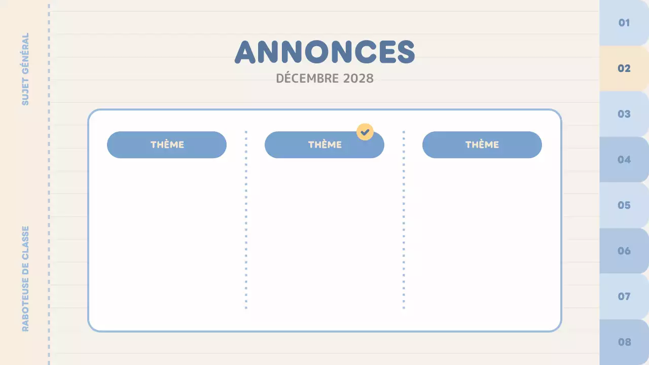 agenda de classe bleu uni