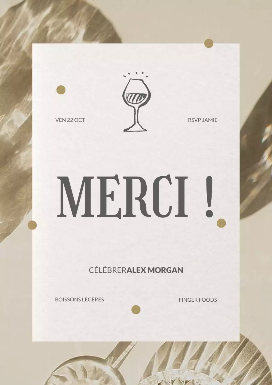 avis de fête d'adieu moderne beige