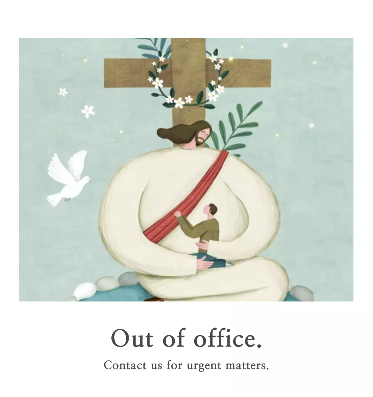 Ilustrasi gereja yang bersih dengan warna pastel