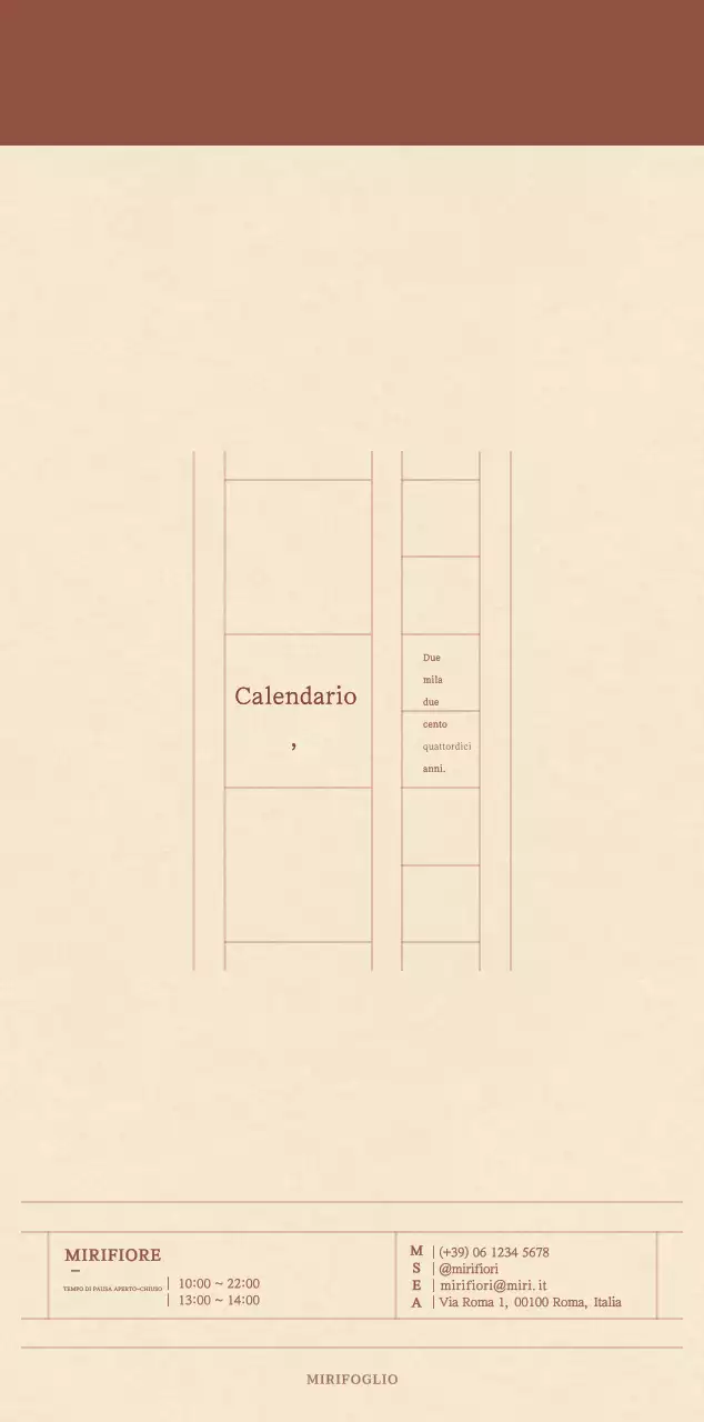 Un calendario sentimentale per fioristi in carta di lana marrone chiaro e marrone.