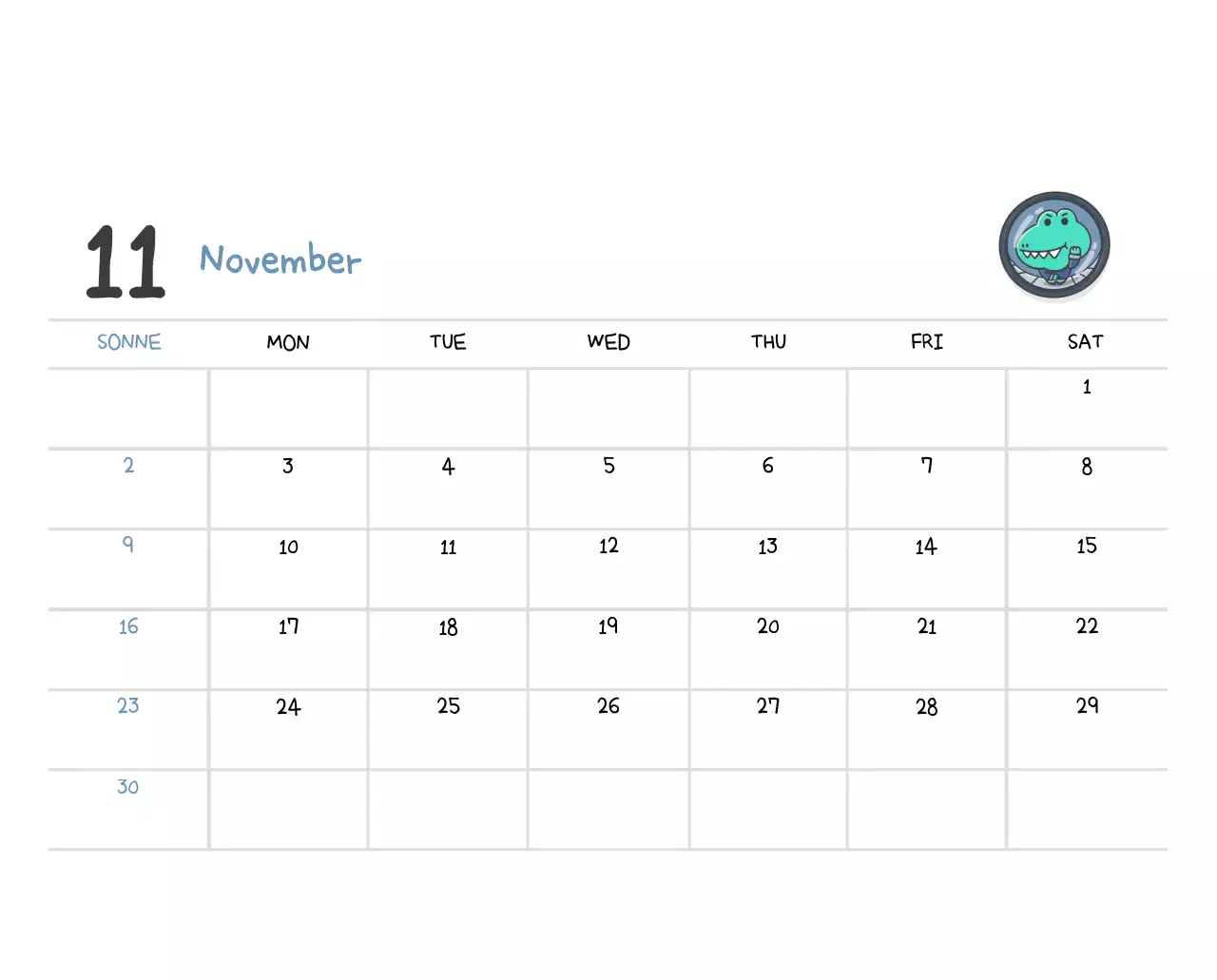 Ein Kalender mit einem niedlichen Ago-Illustrationskonzept