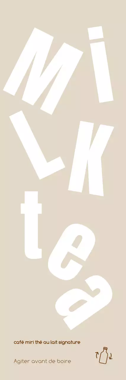 Publicité minimaliste beige pour les boissons