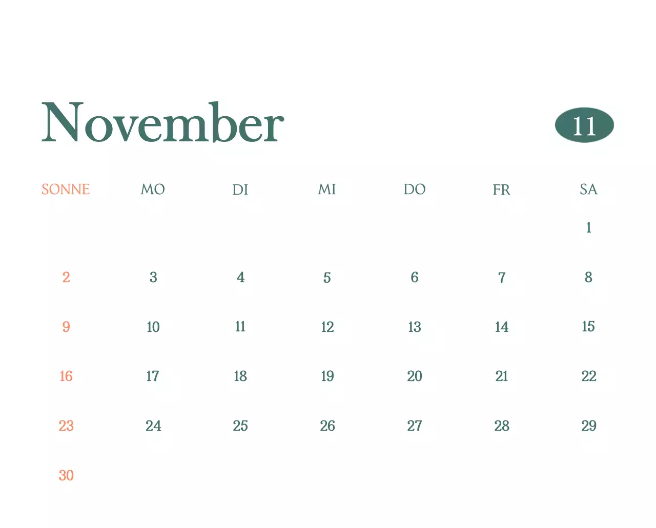 Ein moderner Café-Kalender mit Empfehlungen für das Getränk des Monats