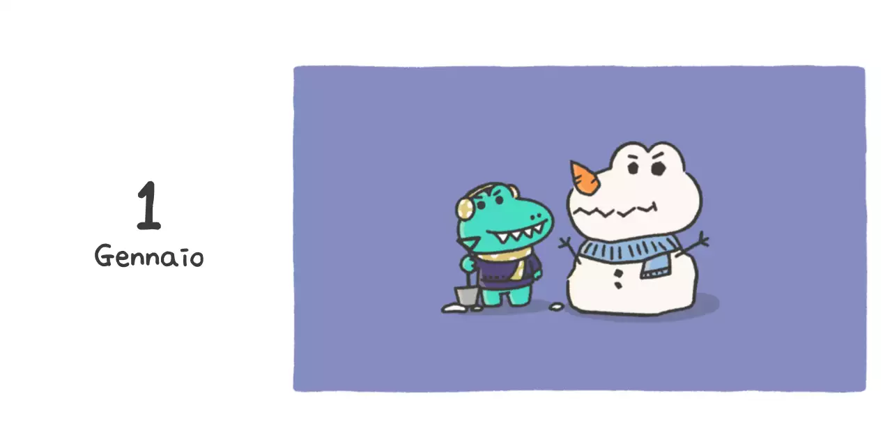 Un calendario con un simpatico concetto di illustrazione di Ago