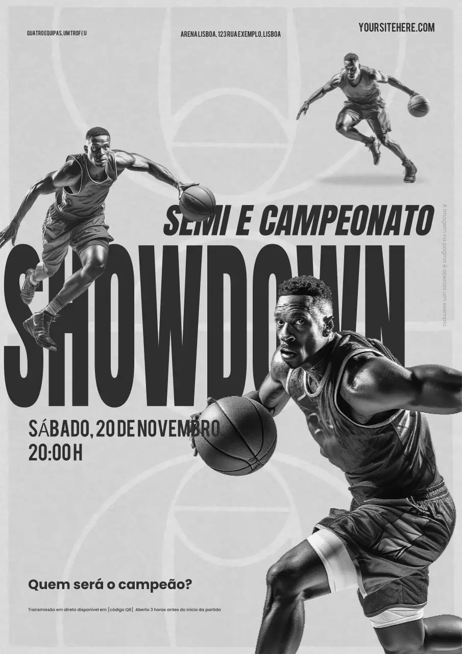 anúncio de basquetebol grey bold
