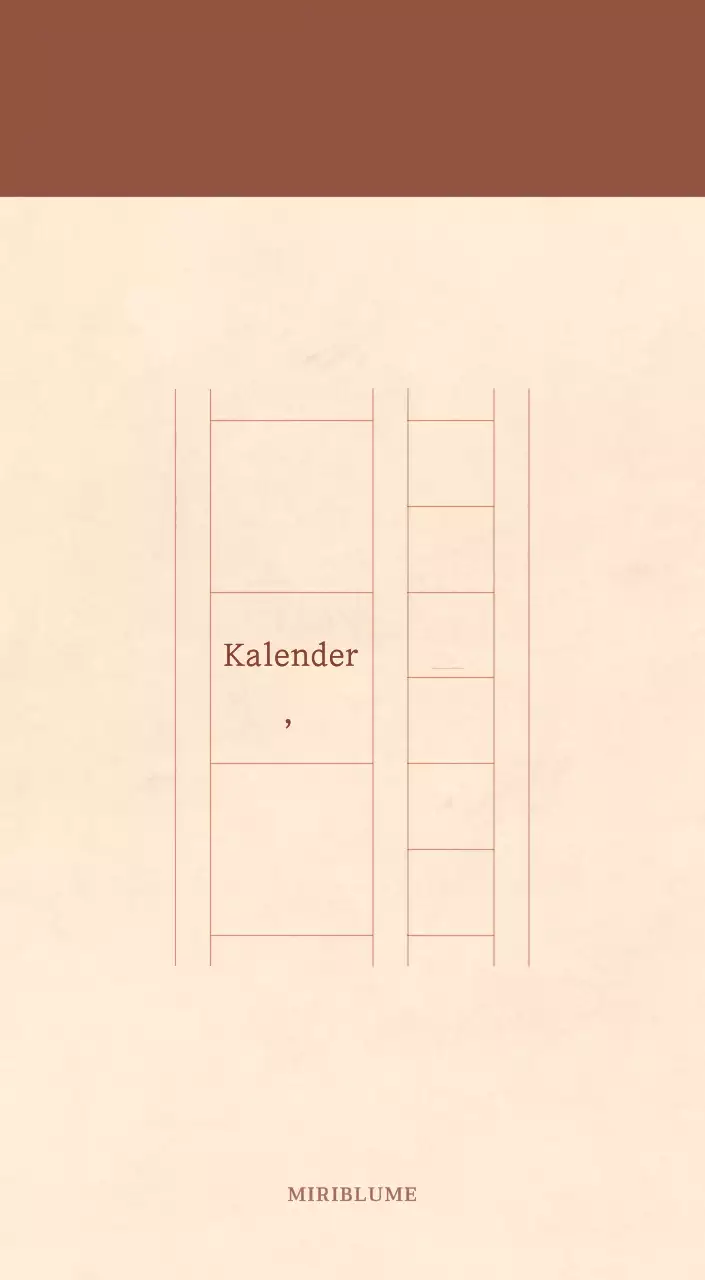 Ein sentimentaler Blumenkalender in hellbraunem und braunem Wollpapierkonzept