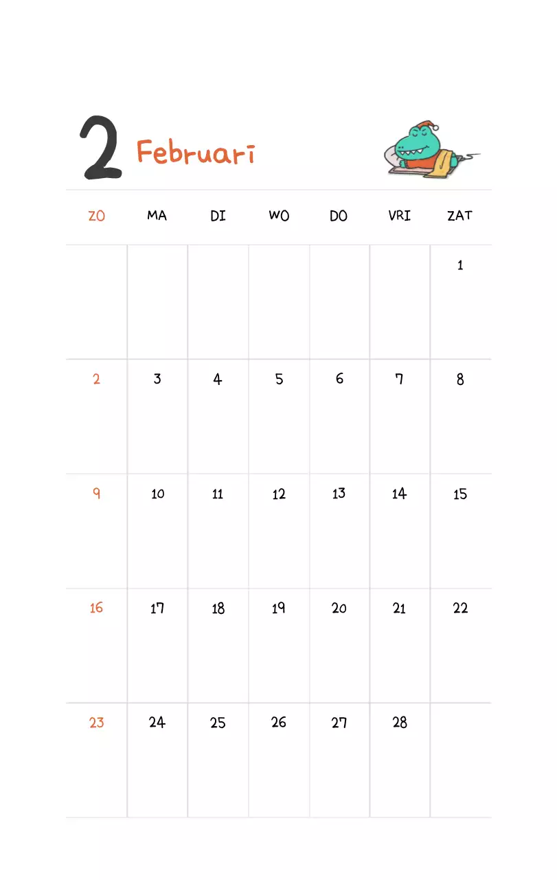 Een kalender met een schattig Ago-illustratieconcept