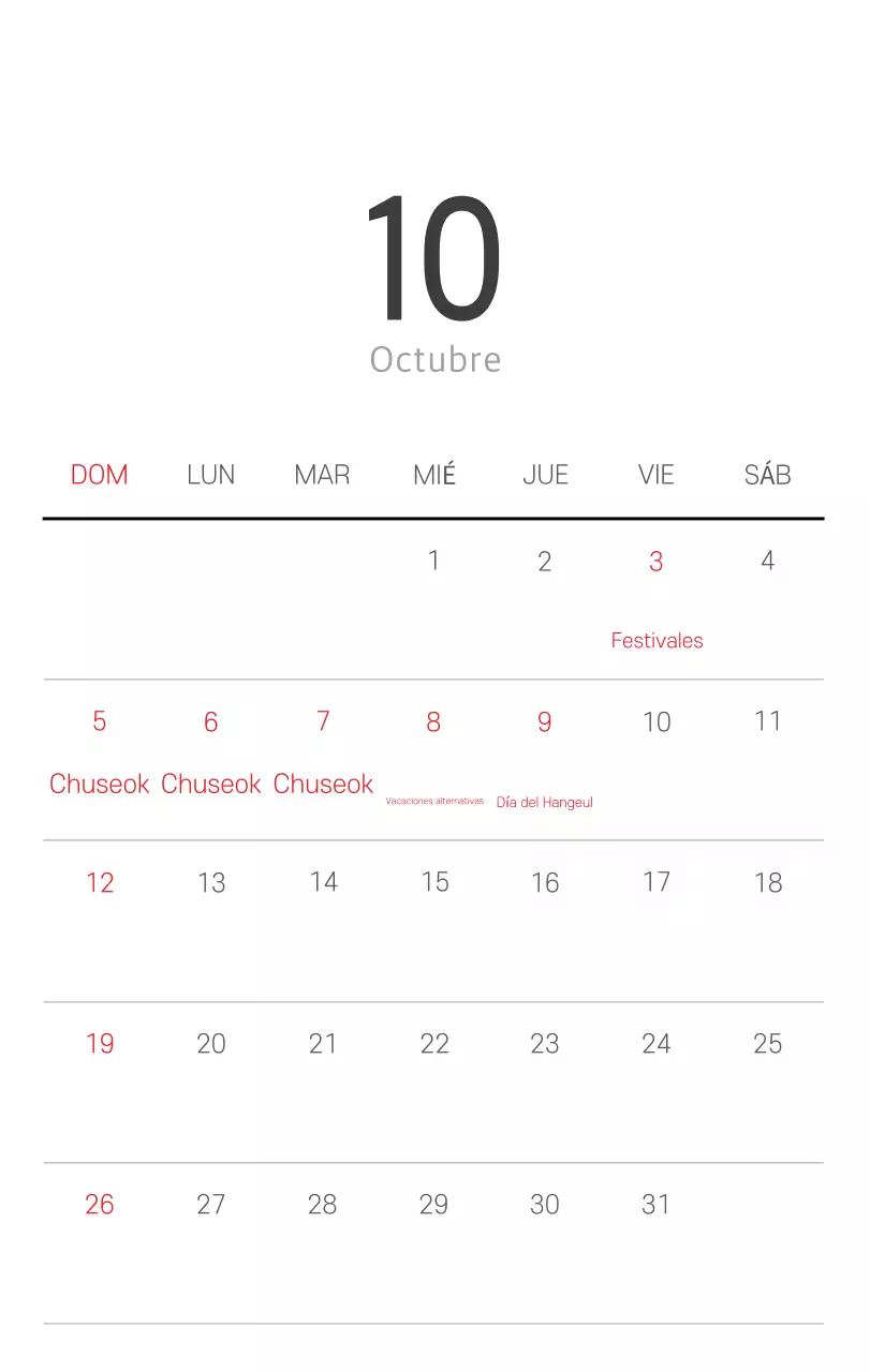 Calendario blanco de naturaleza botánica limpia