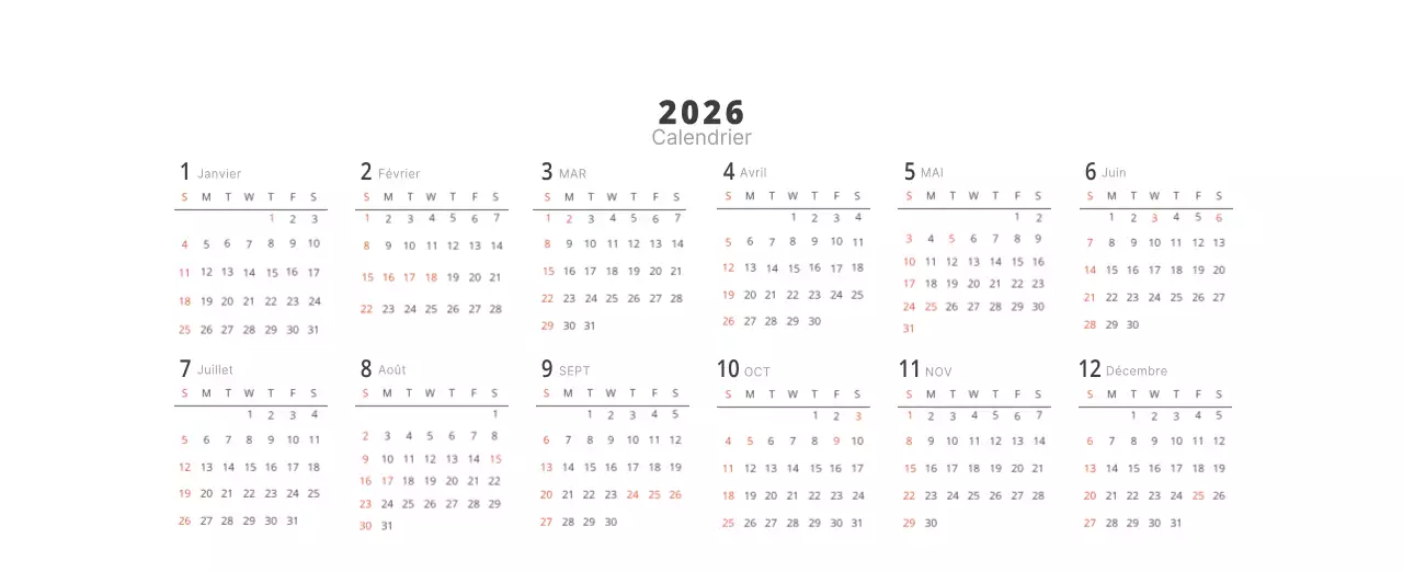 Calendrier intérieur minimaliste beige