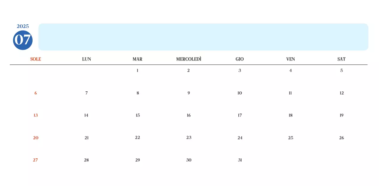 Calendario ospedaliero moderno blu