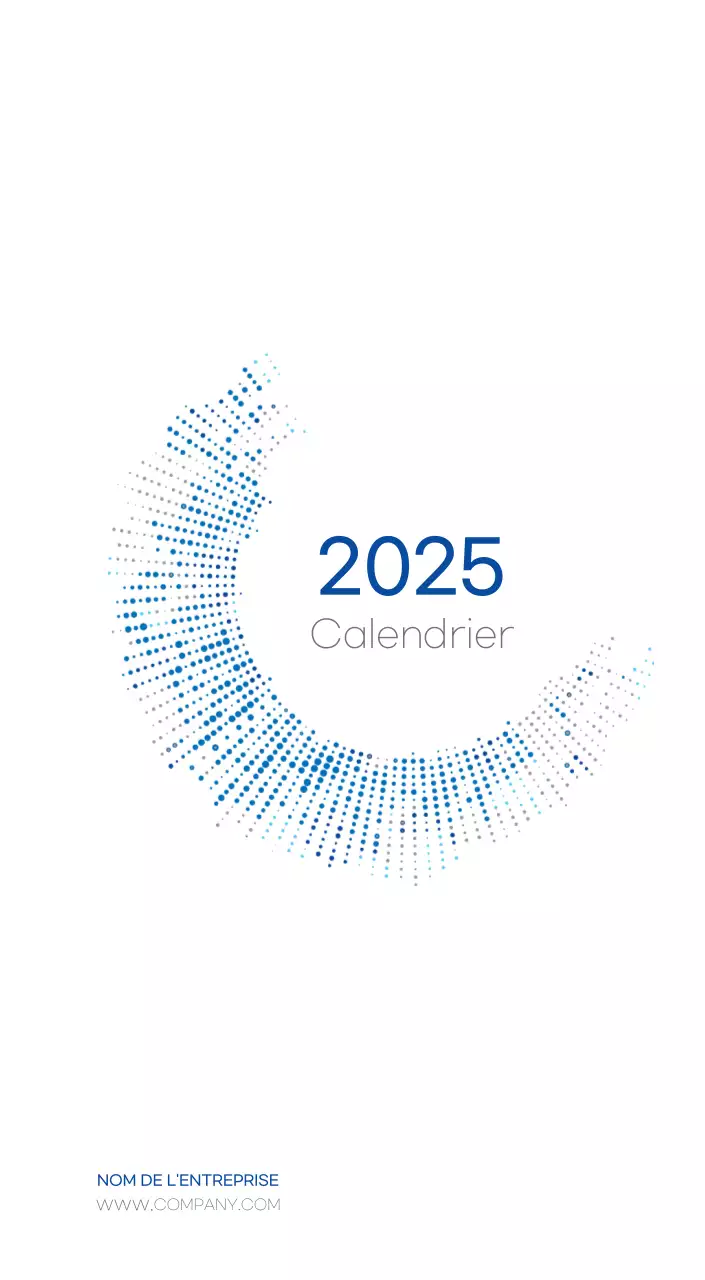 Calendrier minimaliste bleu