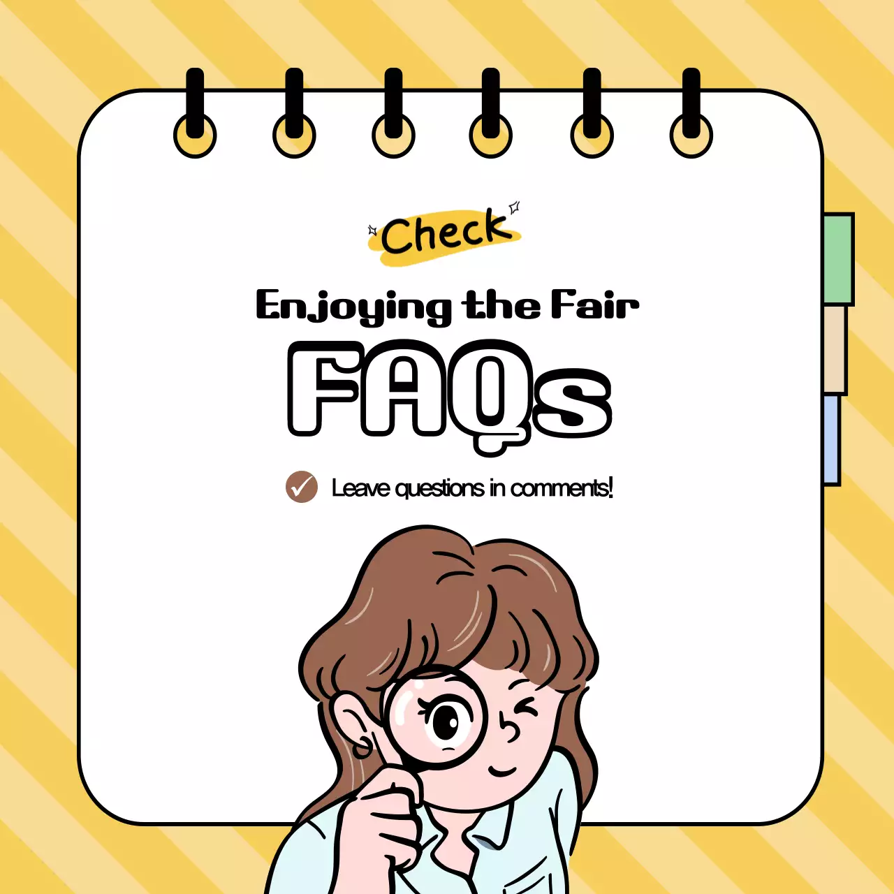 Catchy, informative announcements with yellow backgrounds