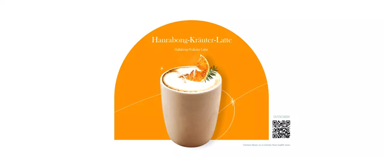 Ein moderner Café-Kalender mit Empfehlungen für das Getränk des Monats