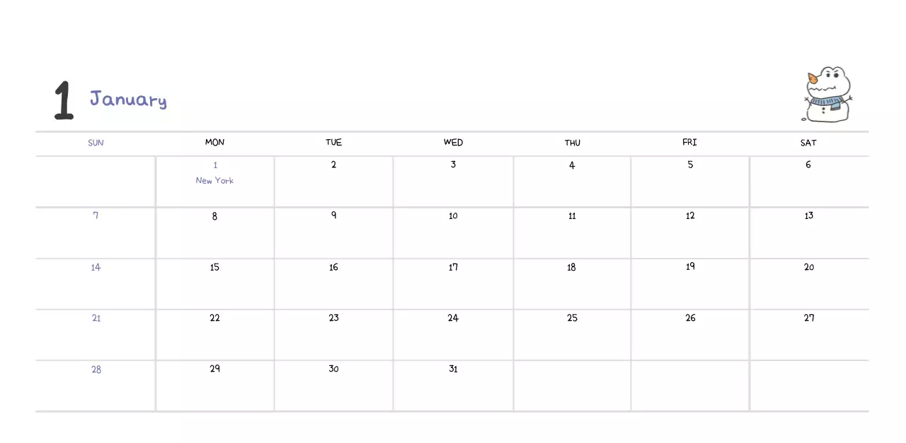 A calendar with a cute Argo illustration concept