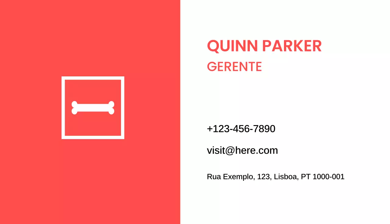 cartão de visita minimalista vermelho