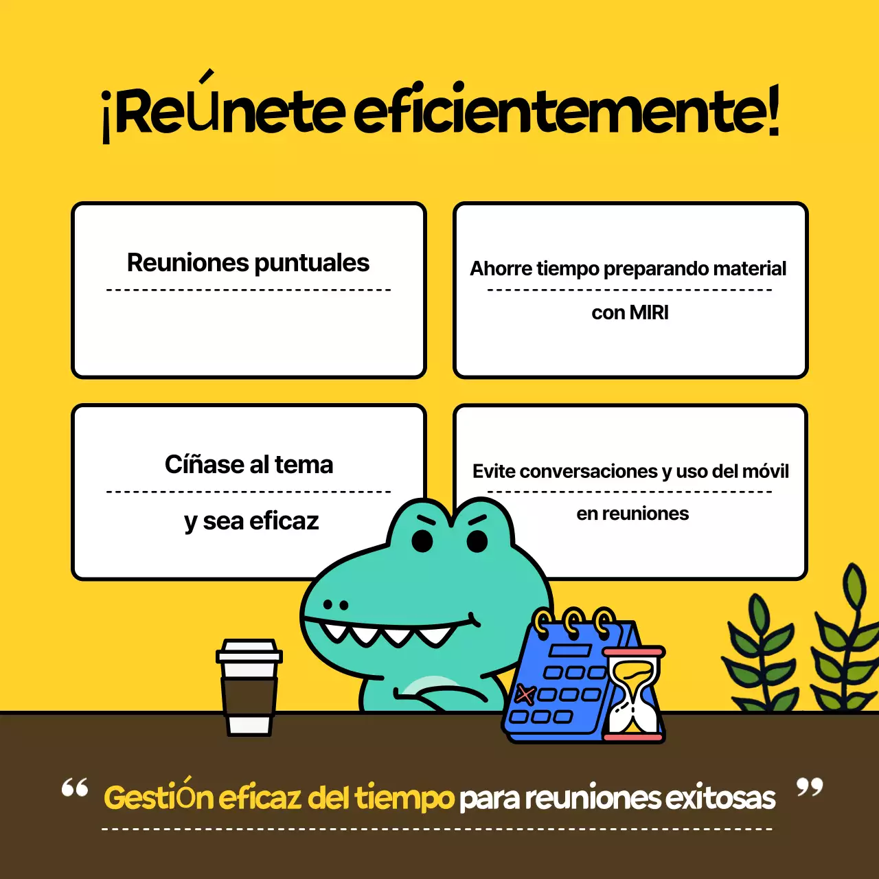 El amarillo y bonito boletín de la reunión de empresa