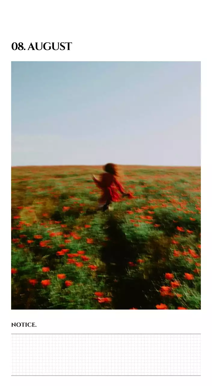 白黒の感性的な旅行写真をコンセプトにしたシンプルなカレンダー。