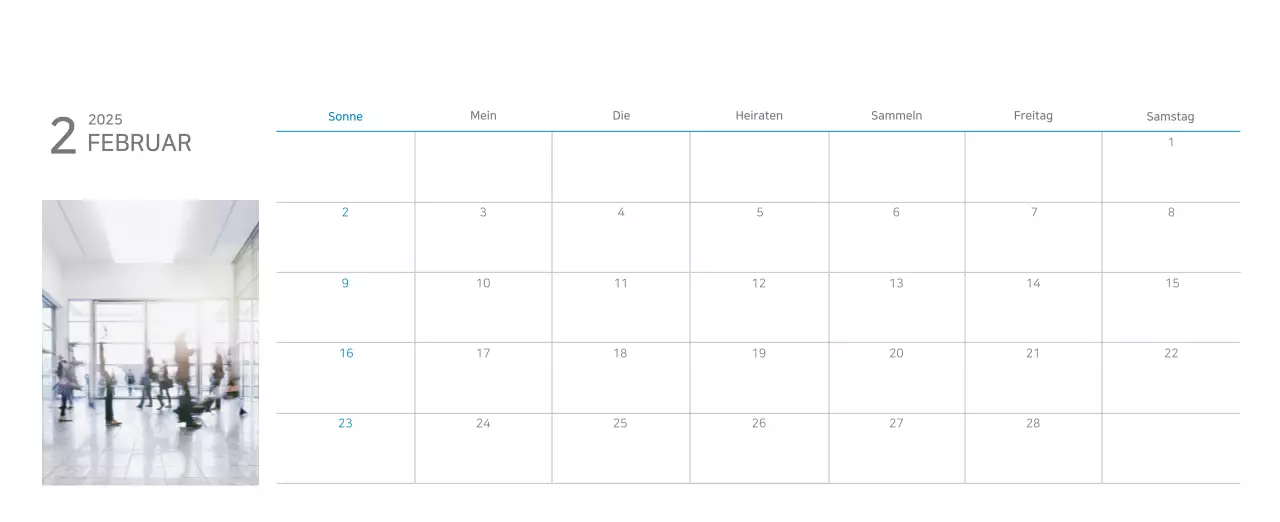 Blauer moderner Kalender Corporate Promotions