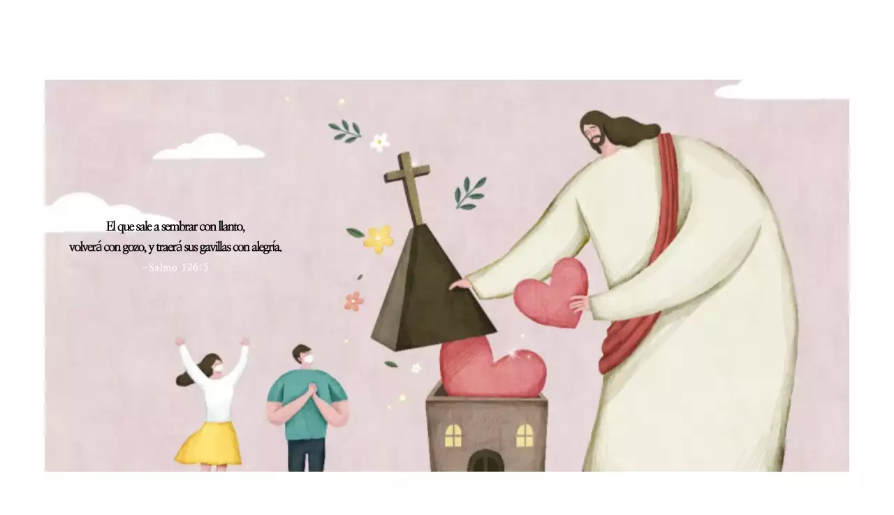 Pastel limpio ilustración iglesia