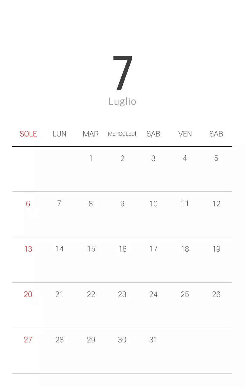 Calendario botanico naturale bianco e pulito