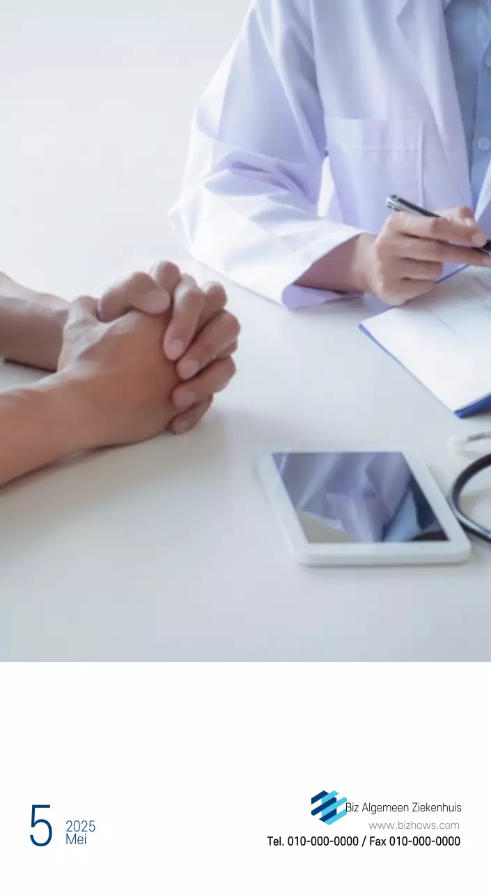 Navy Witte Eenvoudige Ziekenhuis Promotiekalender