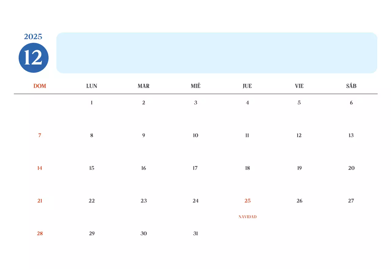 Calendario del Hospital Moderno Azul