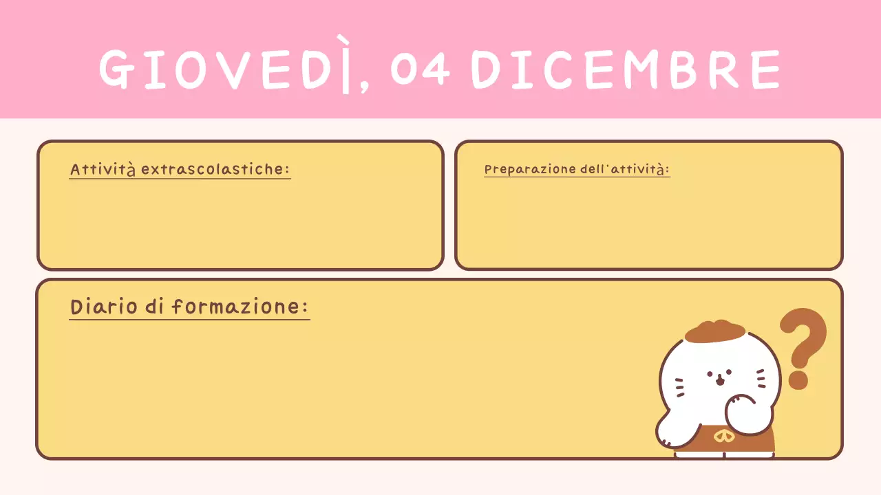 Agenda gialla semplice per la scuola