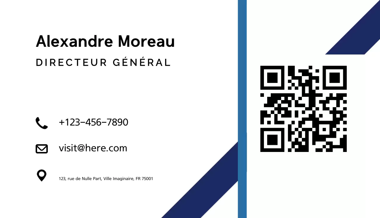 carte de visite moderne blanche