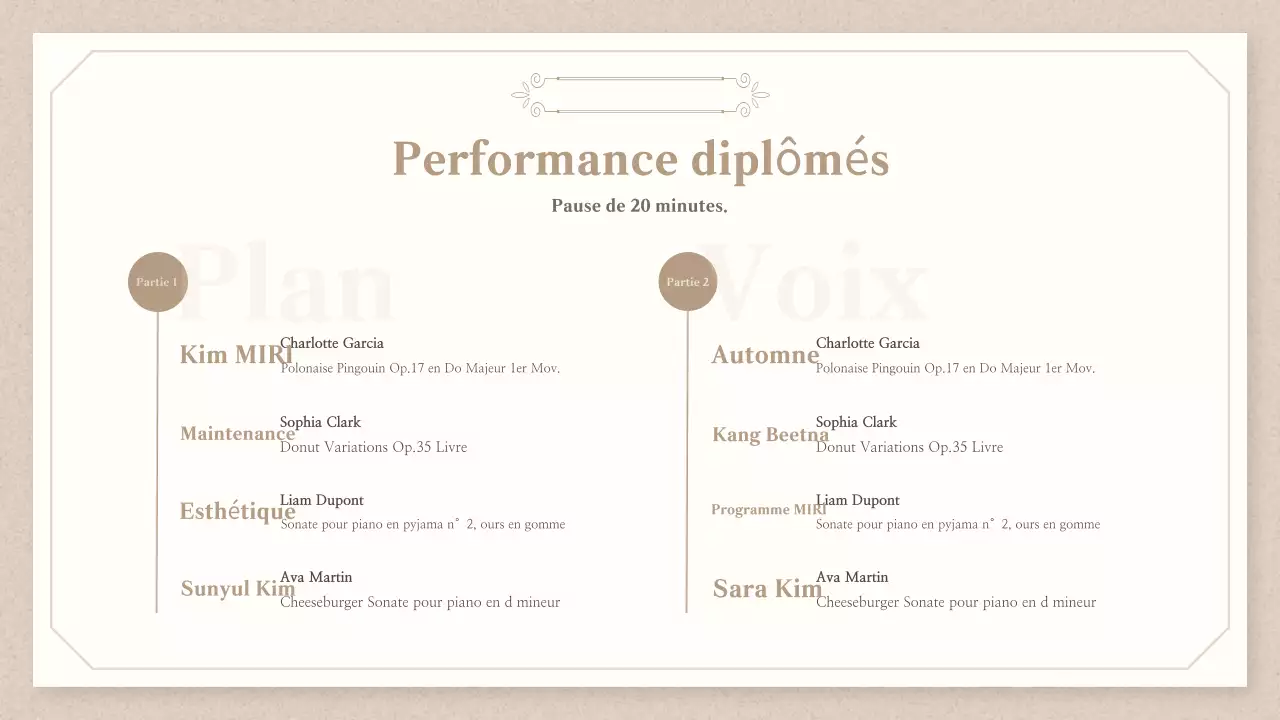 Beige Classical Guide des concerts