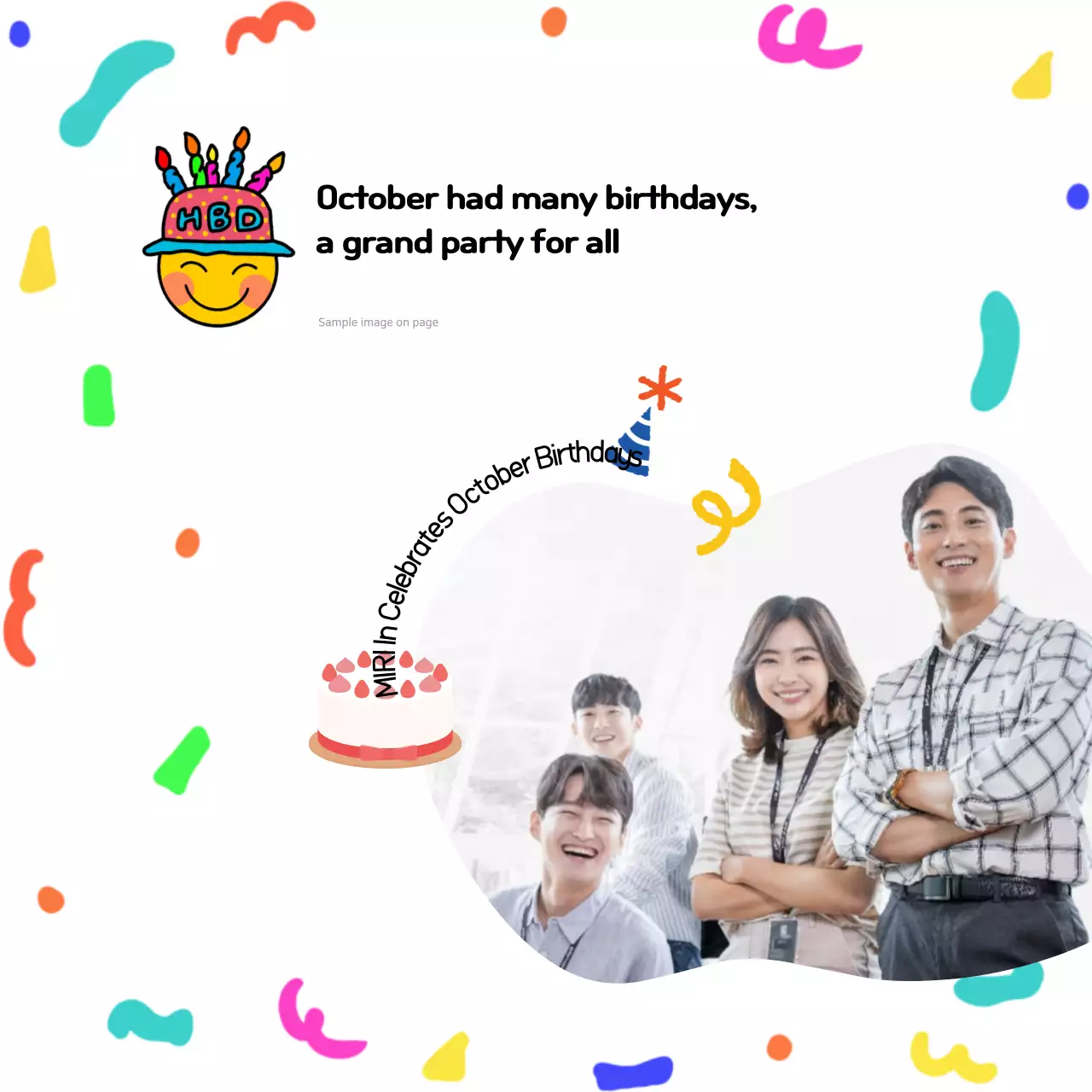 Carrossel de Instagram de aviso de aniversário brincalhão vermelho