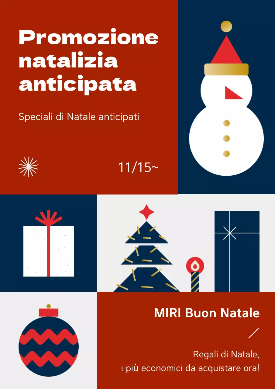 Promuovere un semplice allestimento natalizio in rosso e blu navy