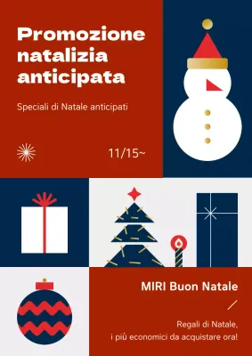 Promuovere un semplice allestimento natalizio in rosso e blu navy