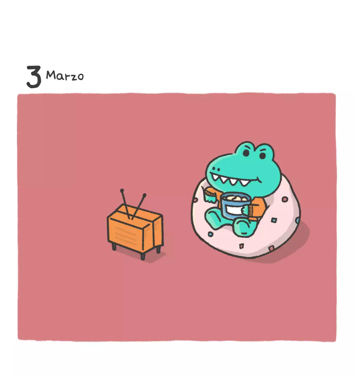 Un calendario con un simpatico concetto di illustrazione di Ago