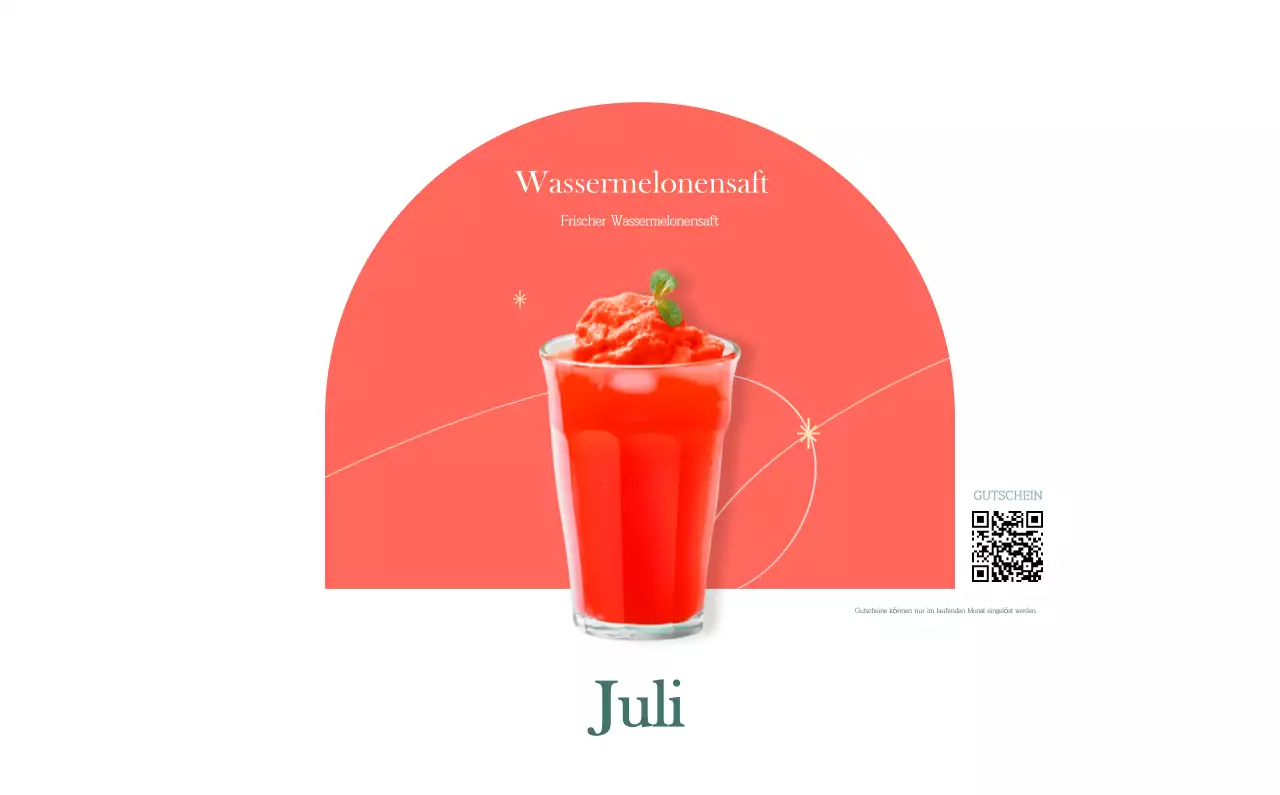 Ein moderner Café-Kalender mit Empfehlungen für das Getränk des Monats