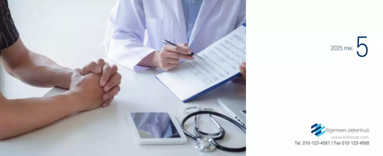 Navy Witte Eenvoudige Ziekenhuis Promotiekalender