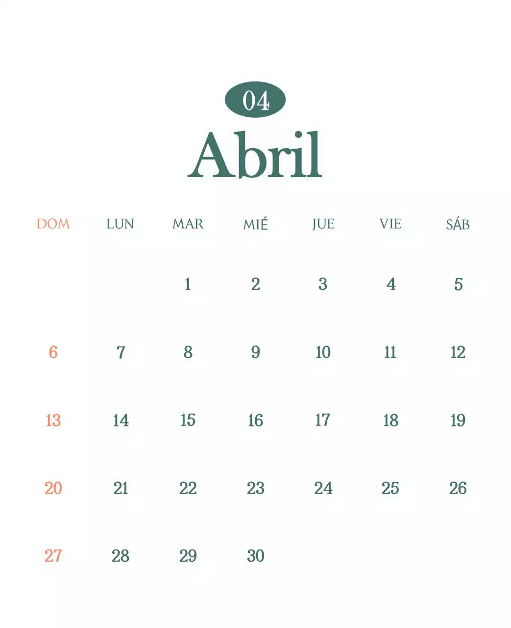 Un moderno calendario de cafeterías con recomendaciones para la bebida del mes