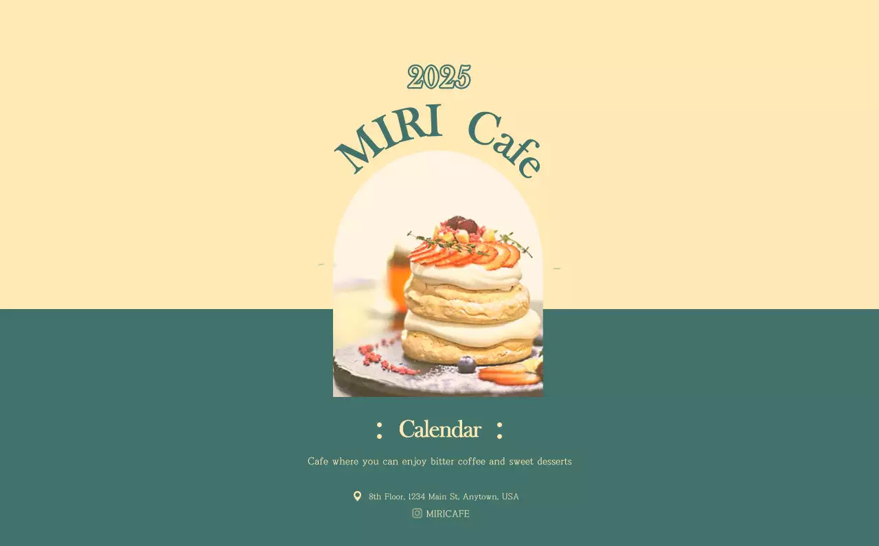A modern cafe calendar with drink of the month recommendations