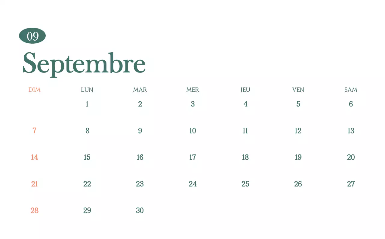 Un calendrier moderne pour les cafés avec des recommandations sur la boisson du mois.