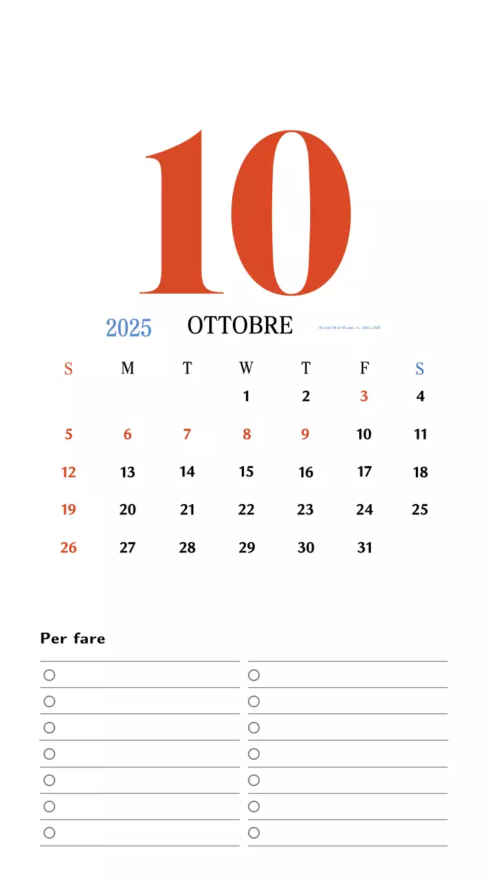 Calendario della memoria di concezione retrò in rosso
