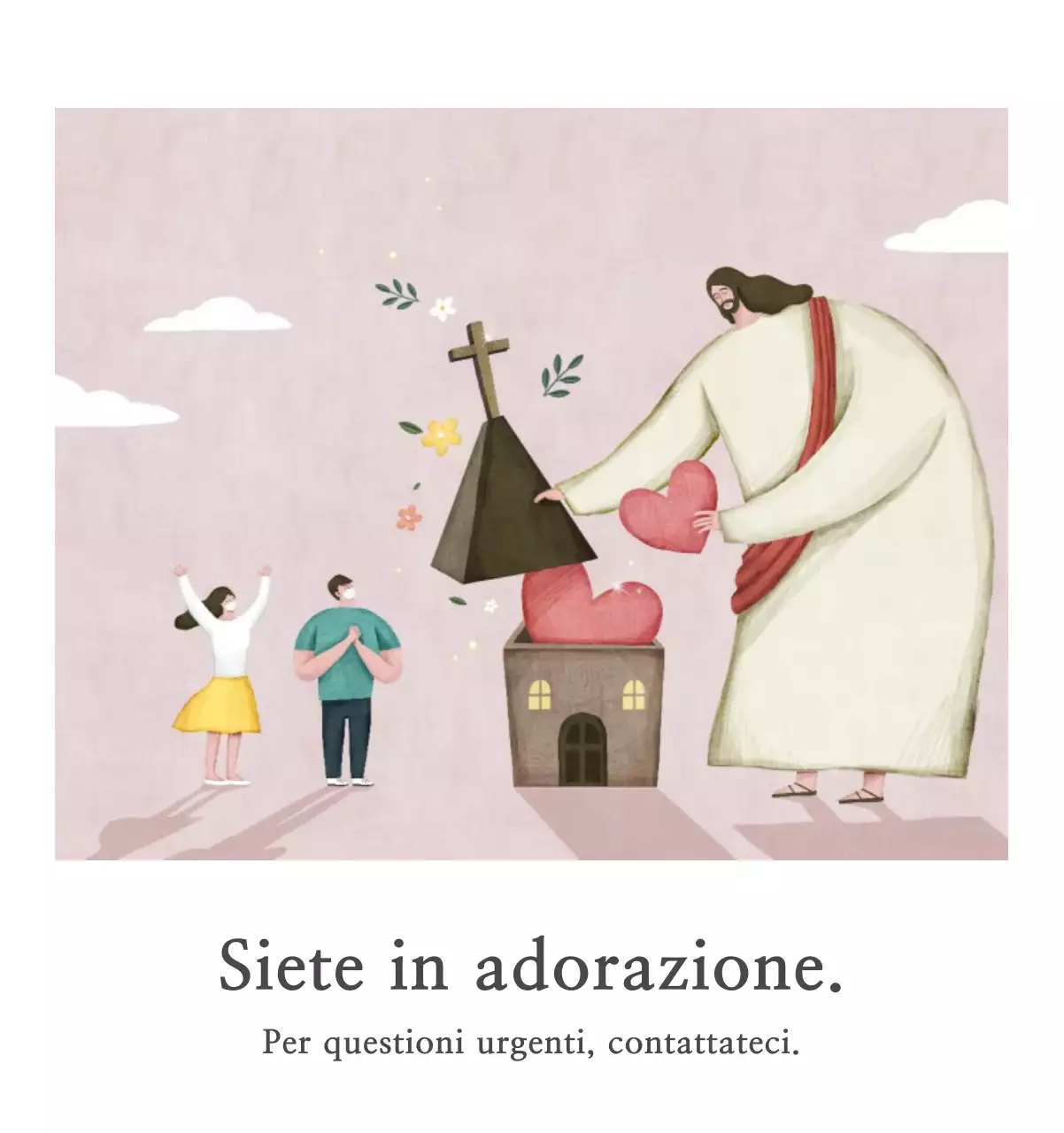 Chiesa illustrazione pulita pastello