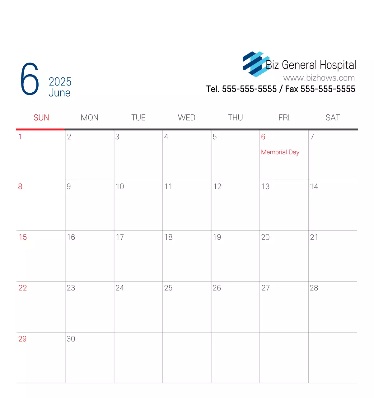 Kalender Promosi Rumah Sakit Sederhana Putih Angkatan Laut