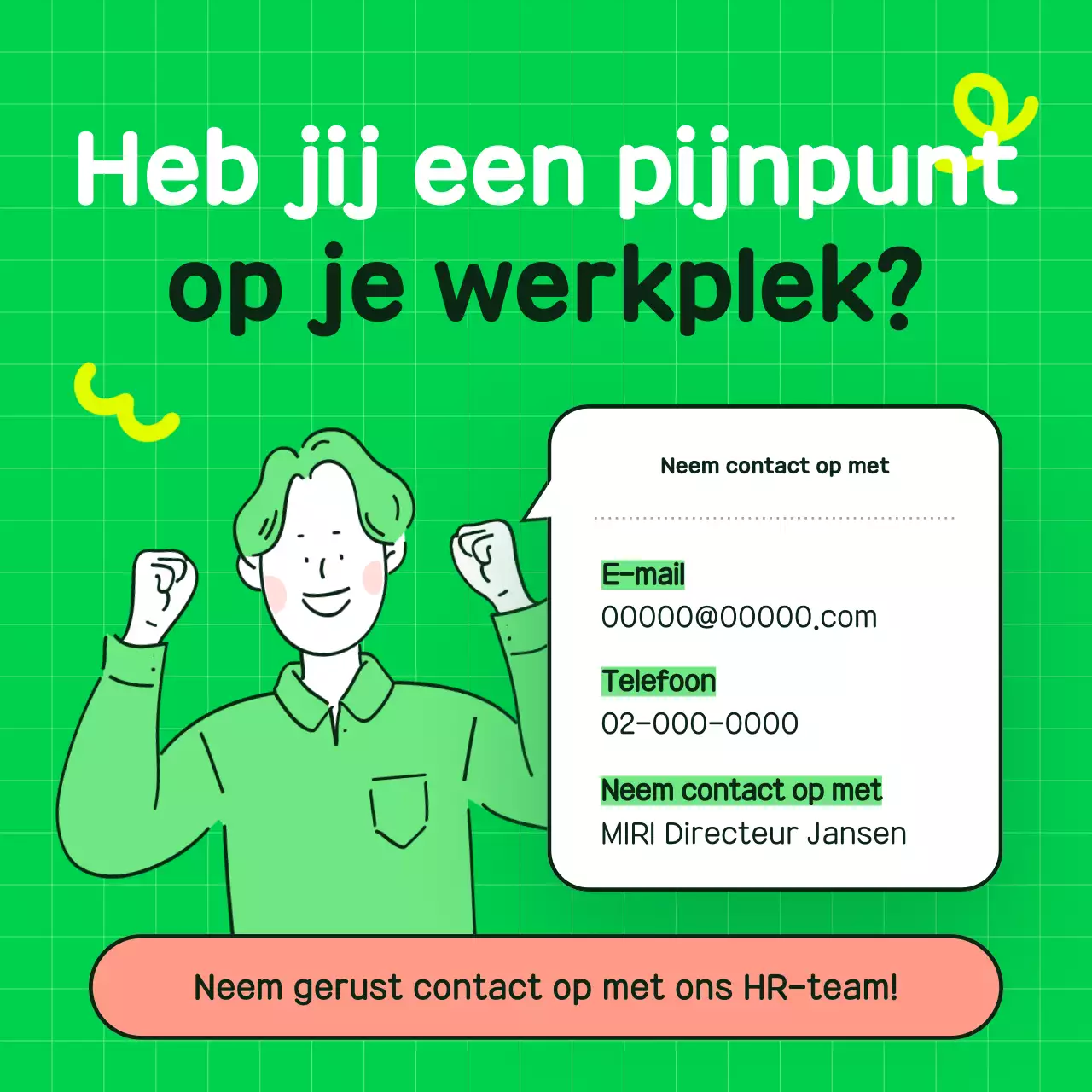 Groen en eenvoudig trainingsmateriaal voor werkpleketiquette