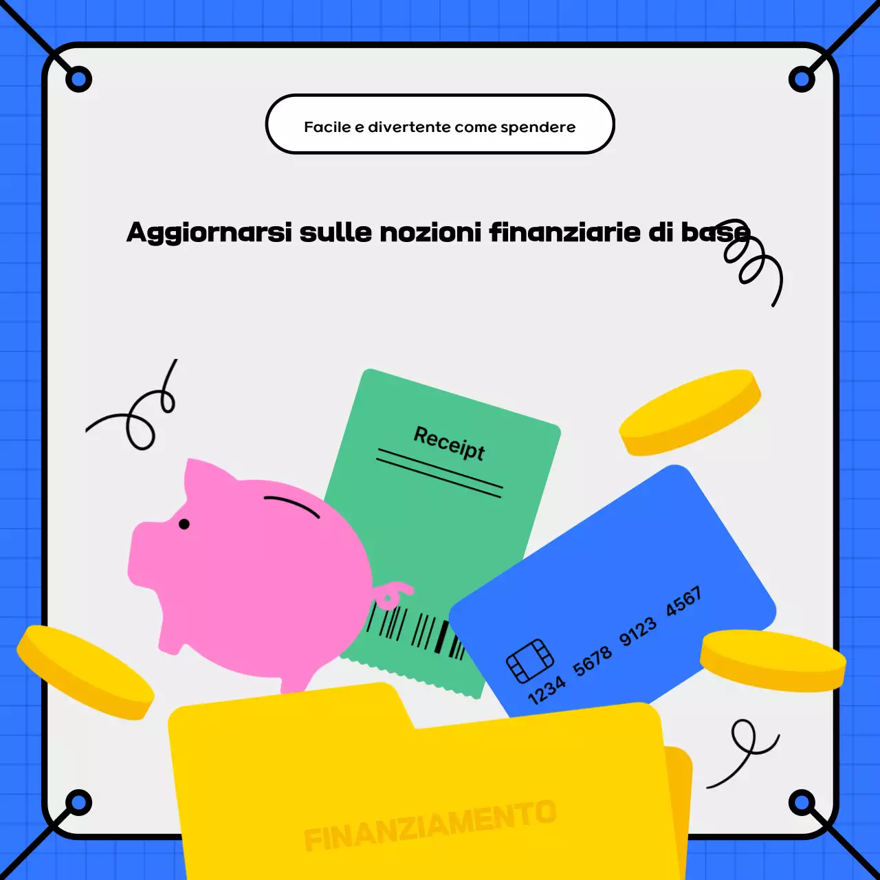 Educazione finanziaria moderna blu