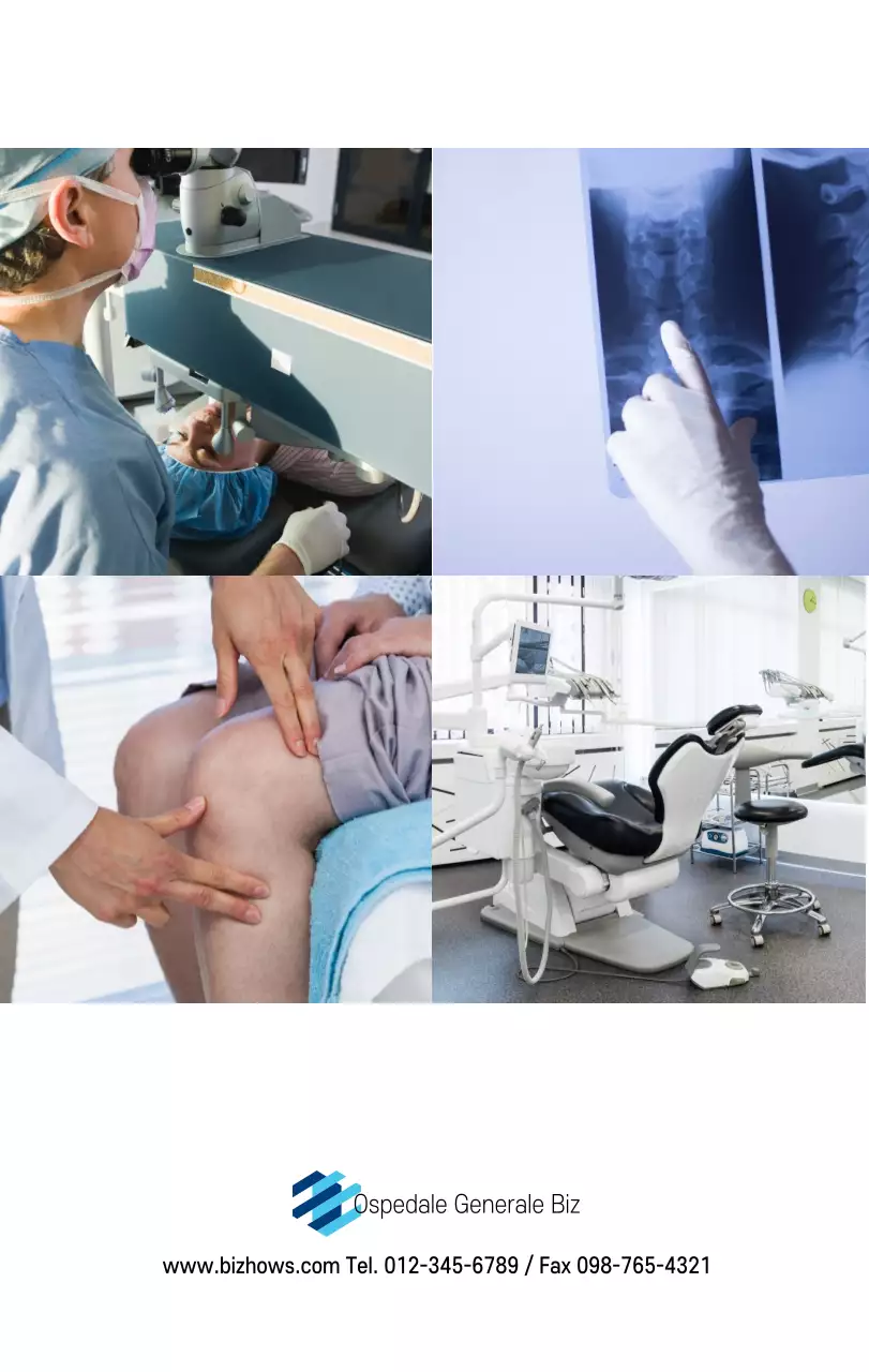 Calendario promozionale dell'ospedale semplice, bianco e blu