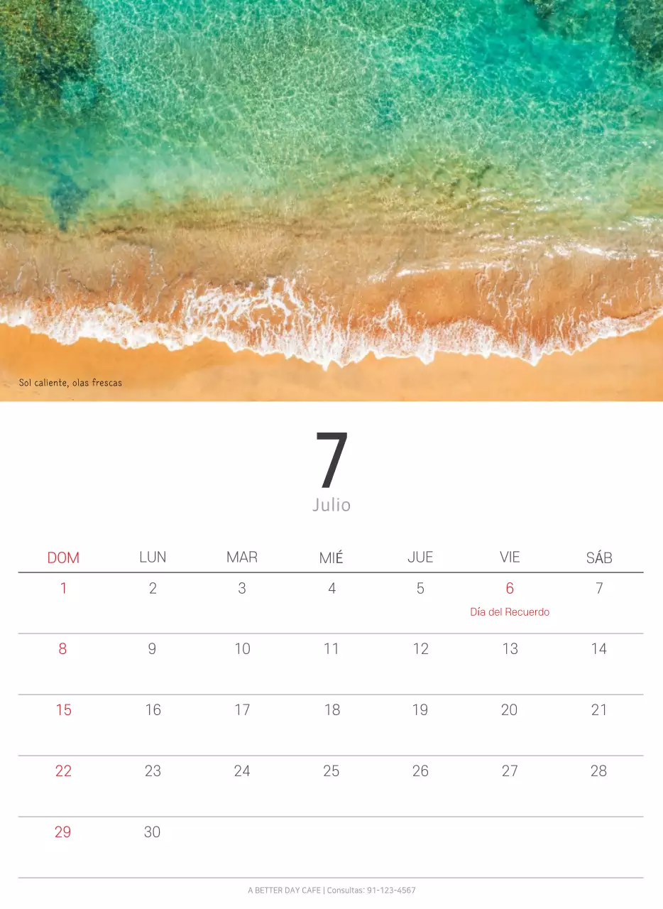 Calendario blanco de naturaleza botánica limpia