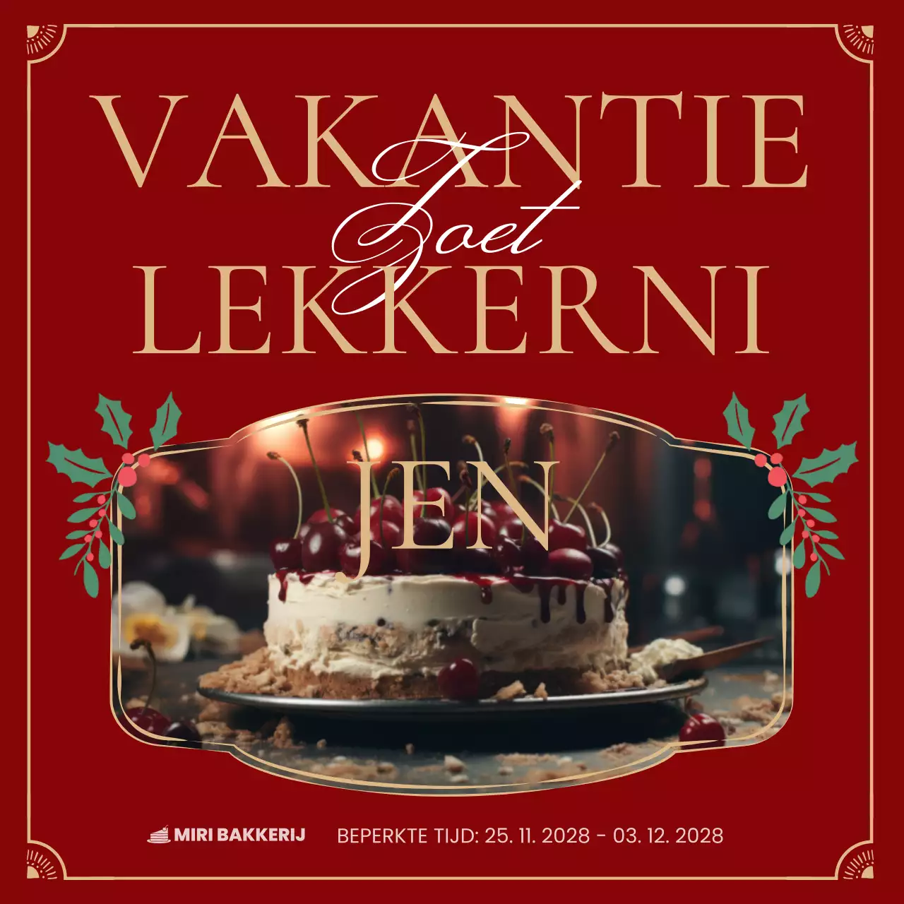 rood klassiek dessert promotie