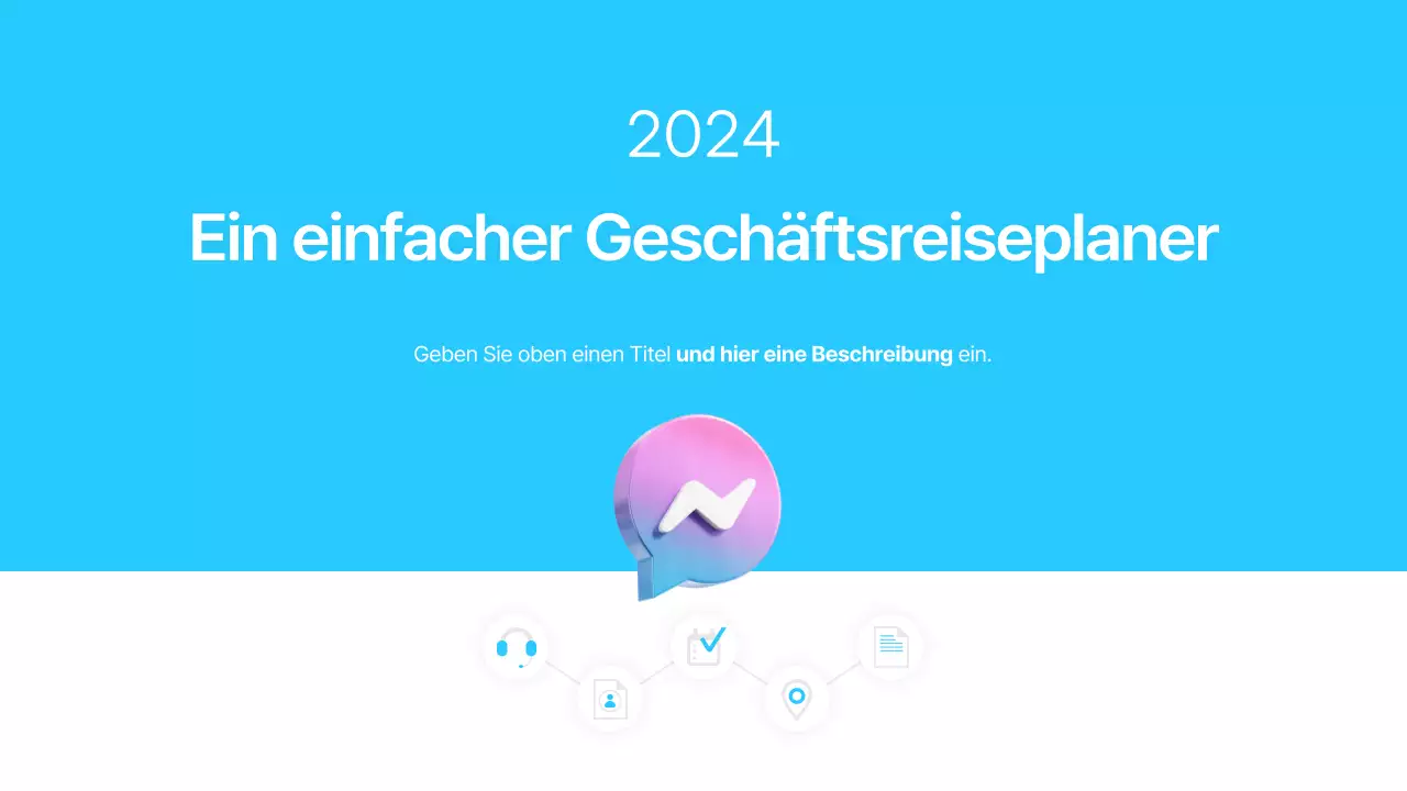 Hellblaue minimalistische Geschäftsreise Beschreibung