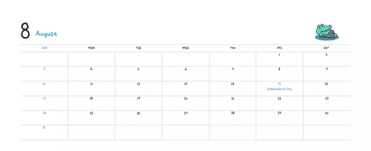 A calendar with a cute Argo illustration concept