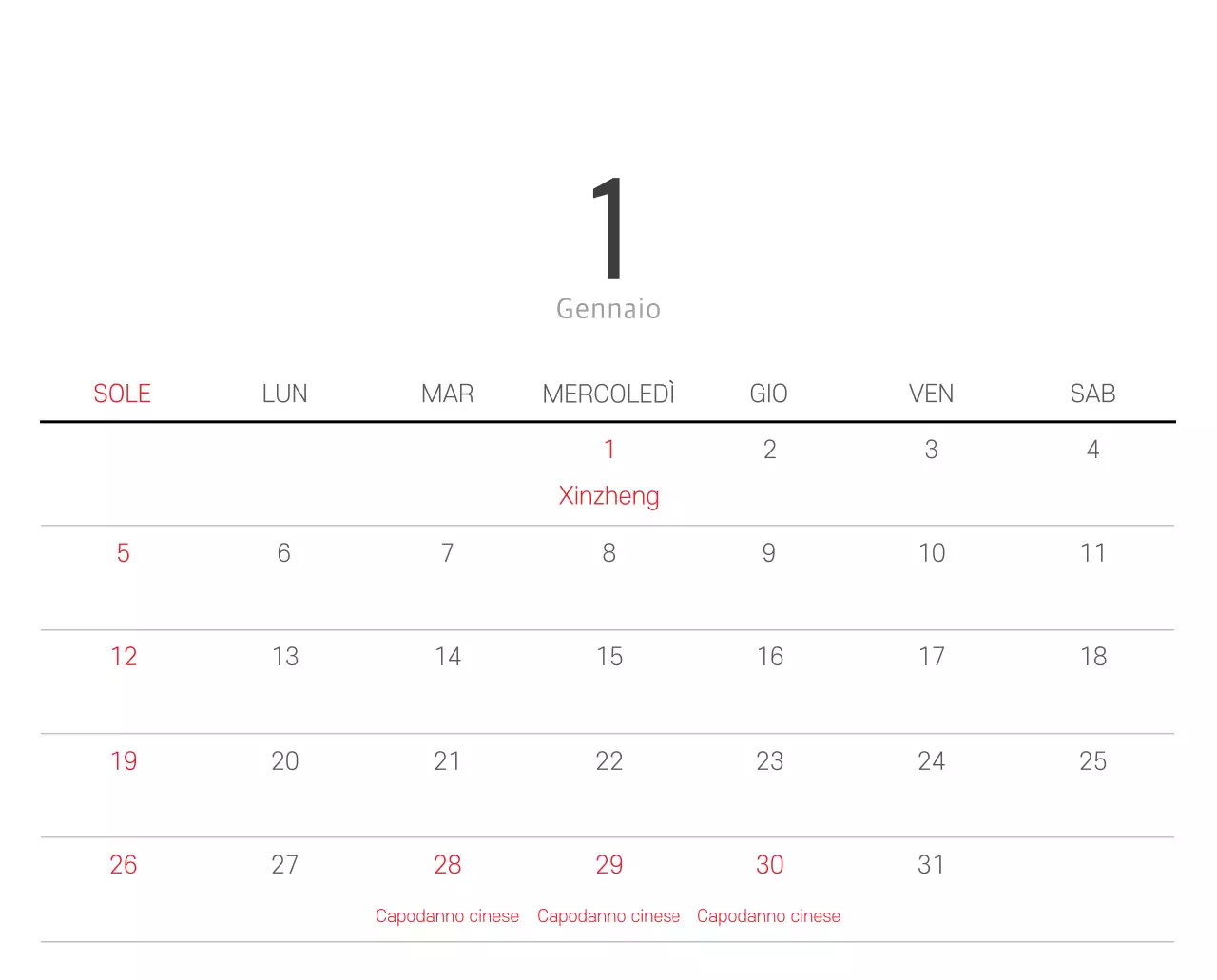 Calendario botanico naturale bianco e pulito